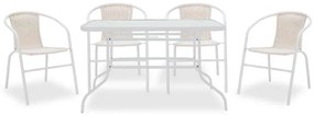 Τραπεζαρία κήπου Valor-Obbi σετ 5τεμ pakoworld μέταλλο-pe λευκό
