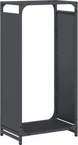 vidaXL Ράφι Καυσόξυλων Ανθρακί 44x28x90 εκ. Χάλυβας ψυχρής έλασης