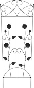 vidaXL Φράχτης Κήπου 3 pcs Μαύρο 110,5 x 42,5 εκ Ατσάλι