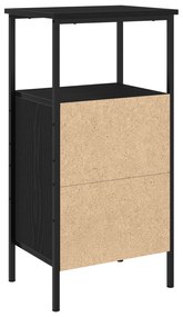 vidaXL Κομοδίνο Μαύρο Δρυς 41x31x80 εκ Επεξεργασμένο ξύλο