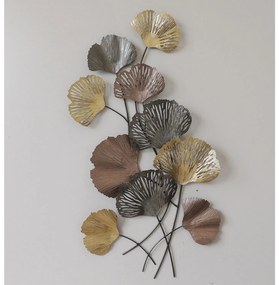 METAL WALL DECORATION ΗΜ7180 GOLD CHARCOAL GREY 48x5,5x90,5 cm.