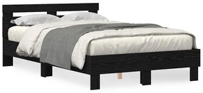 vidaXL Σκελετός Κρεβατιού Μαύρη δρυς 120 x 200 cm Επεξεργασμένο ξύλο