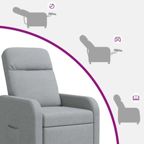 vidaXL Αναπαυτική Καρέκλα Ανοιχτό γκρι Ύφασμα