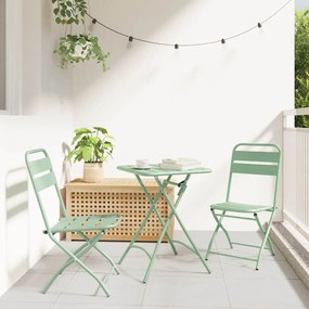 vidaXL Σετ μπιστρό 3 pcs Πράσινο Ατσάλι