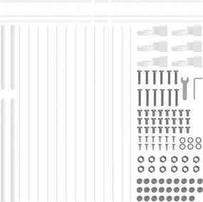 vidaXL Στοιχείο Φράχτη Λευκό 170 x 170 εκ. Ατσάλι