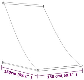 Τέντα Συρόμενη Ανθρακί 150 x 150 εκ. από Ύφασμα και Ατσάλι - Ανθρακί