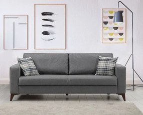 Stewehome Kristal 3θέσια πολυθρόνα σκούρο γκρι