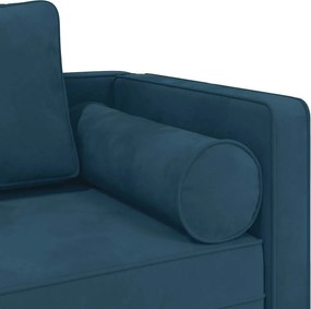 vidaXL Ανάκλιντρο Μπλε Υφασμάτινο με Βελούδινο