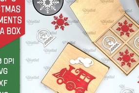 Intra απο ξύλο plywood 3mm-4mm πάχος Χριστουγεννιάτικα στολίδια με κουτί Δίασταση 3x3 cm INTRAFABR-104758170