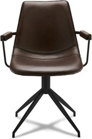Isabel Dining Chair with Armrests Dark Brown