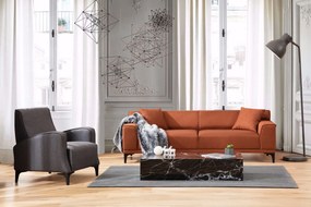 Τριθέσιος Καναπές Πορτοκαλί PETRA 86x215x87