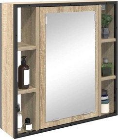 vidaXL Ντουλάπα Καθρέφτη Δρύς Sonoma 60 x 16 x 60 εκ