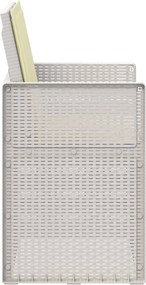 vidaXL Καρέκλες Εστιατορίου Κήπου 2 pcs Λευκό και Κρεμ PP