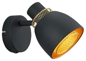 Φωτιστικό Τοίχου Punch R80811032 E14 10x14cm Black-Gold RL Lighting