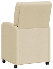vidaXL Καρέκλες Φαγητού με Ρόδες 2 pcs Κρεμ 57 x 67 x 95 εκ ύφασμα