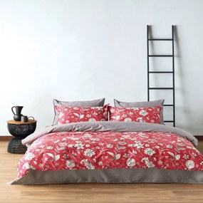 Παπλωματοθήκη Alida 17 (Σετ 3τμχ) Red-Black Kentia Υπέρδιπλo 220x240cm 100% Βαμβακοσατέν