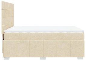 Κρεβάτι Boxspring με Στρώμα Κρεμ 140x190 εκ. Υφασμάτινο - Κρεμ