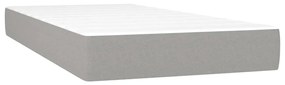 vidaXL Κρεβάτι Boxspring με Στρώμα &amp; LED Αν.Γκρι 90x190 εκ. Υφασμάτινο