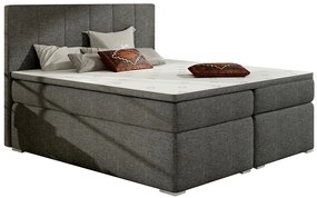 Επενδυμένο κρεβάτι Belo με στρώμα και ανώστρωμα-Γκρι Σκούρο-160 x 200
