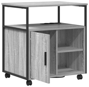 vidaXL Γραφείο Ντουλάπι με τροχούς Γκρι sonoma 60 x 46 x 67 εκ.