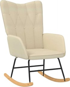 vidaXL Κουνιστή Πολυθρόνα Κρεμ Υφασμάτινη