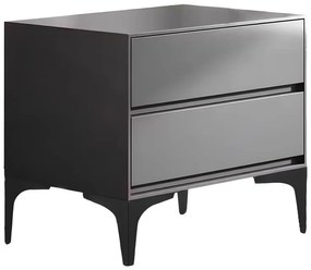 Κομοδίνο Lamesa mdf σε ανρθρακί απόχρωση με μαύρα μεταλλικά πόδια 50x40x48εκ 50x40x48 εκ.