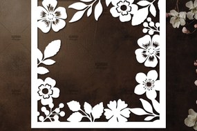 Σετ των 2 Intra απο ξύλο plywood 3mm-4mm πάχος – Κοπή χαρτιού Floral Κορνίζα φωτογραφιών Δίασταση 20x20 cm INTRAFABR-115492771