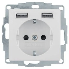 Πρίζα Σούκο με 2xUSB Μπεζ Berker S.1 48038982 Hager-48038982-Μπεζ 48038982