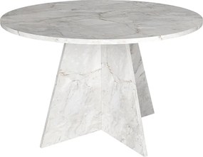 Τραπέζι Tailor Megapap χρώμα λευκό εφέ μαρμάρου Ø120x75,7εκ.