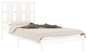 vidaXL Πλαίσιο Κρεβατιού Λευκό 90 x 190 εκ. Μασίφ Ξύλο Single