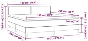 Κρεβάτι Boxspring με Στρώμα Κρεμ 180x200 εκ. Υφασμάτινο - Κρεμ