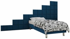 Κρεβάτι continental Logan 105, Μονόκλινο, Continental, Μπλε, 120x200, Ταπισερί, Τάβλες για Κρεβάτι, 360x200x180cm, 92 kg, Στρώμα: Ναι | Epipla1.gr