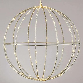 Χριστουγεννιάτικη Μπάλα Silver Ball Με Φως Led X069614226 Φ20cm Clear-Gold Aca