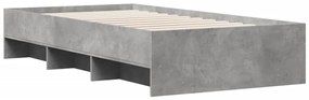 vidaXL Πλαίσιο Κρεβατιού Γκρι Σκυροδέματος 75 x 190 εκ. Επεξεργ. Ξύλο