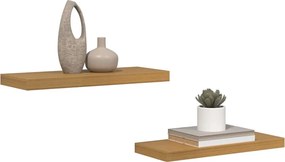 vidaXL Ράφι Τοίχου Επιτοίχιο 2 pcs Μπεζ 60 x 23,5 x 3,8 cm