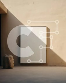 Intra Συλλεκτικό Ξύλινο Παζλ Plywood  4mm - Κενός καμβάς σε μπεζ τοίχο με μεγάλο παράθυρο Σε Ξύλινο Κουτί - Διαστάσεις Puzzle: 10x10 cm – 25 κομμάτια