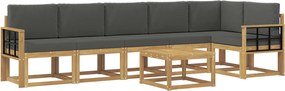 vidaXL Σειρά Καναπέ Εξωτερικού 7 pcs Άσπρο και Ανθρακί Πολυεστέρας