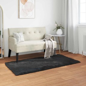 vidaXL Χαλί από τεχνητό πρόβειο δέρμα TAFALLA Μαύρο 80 x 150 cm