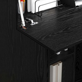VidaXL Γραφείο Μαύρη Οξυά 71,5 x 31,5 x 106,5 cm Επεξεργασμένο Ξύλο