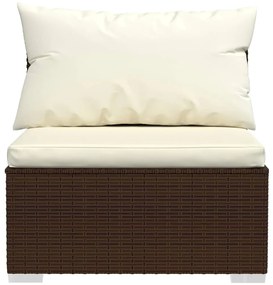 vidaXL Σαλόνι Κήπου Σετ 9 Τεμαχίων Καφέ Συνθετικό Ρατάν με Μαξιλάρια