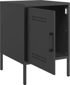 vidaXL Κομοδίνα 2 τεμ. Μαύρα 36x39x50,5 εκ. Χάλυβα