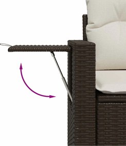 vidaXL Σαλόνι Κήπου Σετ 9 τεμ. Καφέ από Συνθ. Ρατάν με Μαξιλάρια