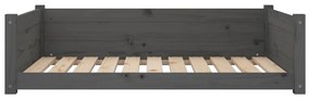 vidaXL Κρεβάτι Σκύλου Γκρι 95,5 x 65,5 x 28 εκ. από Μασίφ Ξύλο Πεύκου
