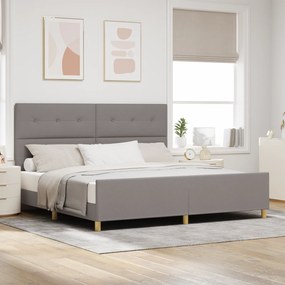 vidaXL Ταπέ Бεζ Κρεβάτι 200x200 εκ Υφάσματος