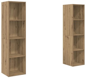 vidaXL Σετ επίπλου τηλεόρασης Επιτοίχιο 2 pcs Καφέ 37 x 37 x 142.5 εκ
