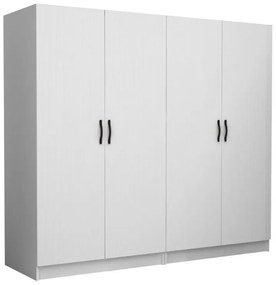 Megapap Ντουλάπα Ρούχων Victoria Τετράφυλλη Λευκό 200x60x181εκ.