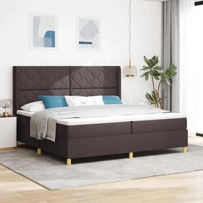 vidaXL Κρεβάτι με ελατήρια με στρώμα Καφέ 200 x 200 cm ύφασμα