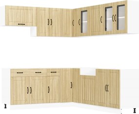 vidaXL Σετ Ντουλάπια Κουζίνας 11 τεμ. Lucca Sonoma Δρυς Επεξ. Ξύλο
