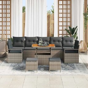 vidaXL Σετ Καναπέ Κήπου με αποθήκευση 10 pcs Γκρι Πολυ ράταν