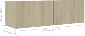 vidaXL Έπιπλα Τηλεόρασης Σετ 2 Τεμαχίων Sonoma Δρυς από Επεξ. Ξύλο